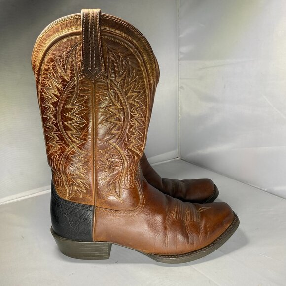 Ariat Men Size 9D Brown Troubadour Square Toe Cowboy Boots - Picture 1 of 5